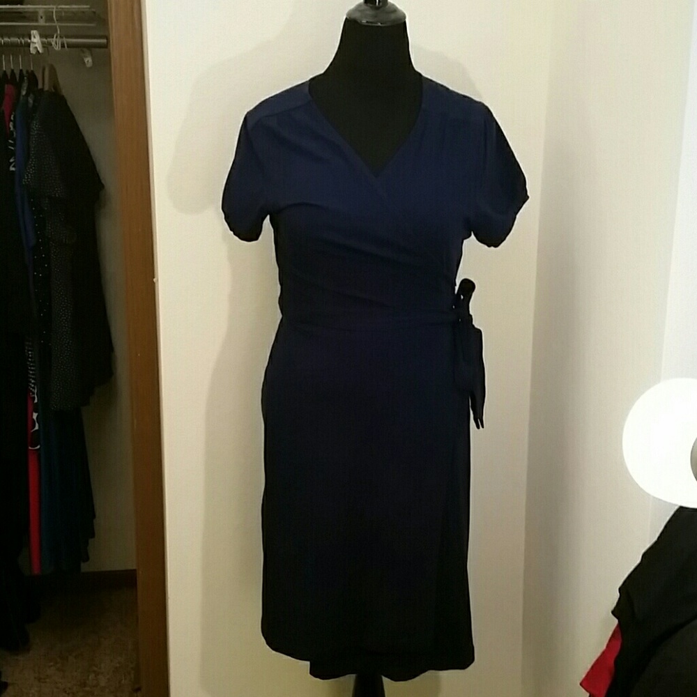 Lands And navy wrap dress
